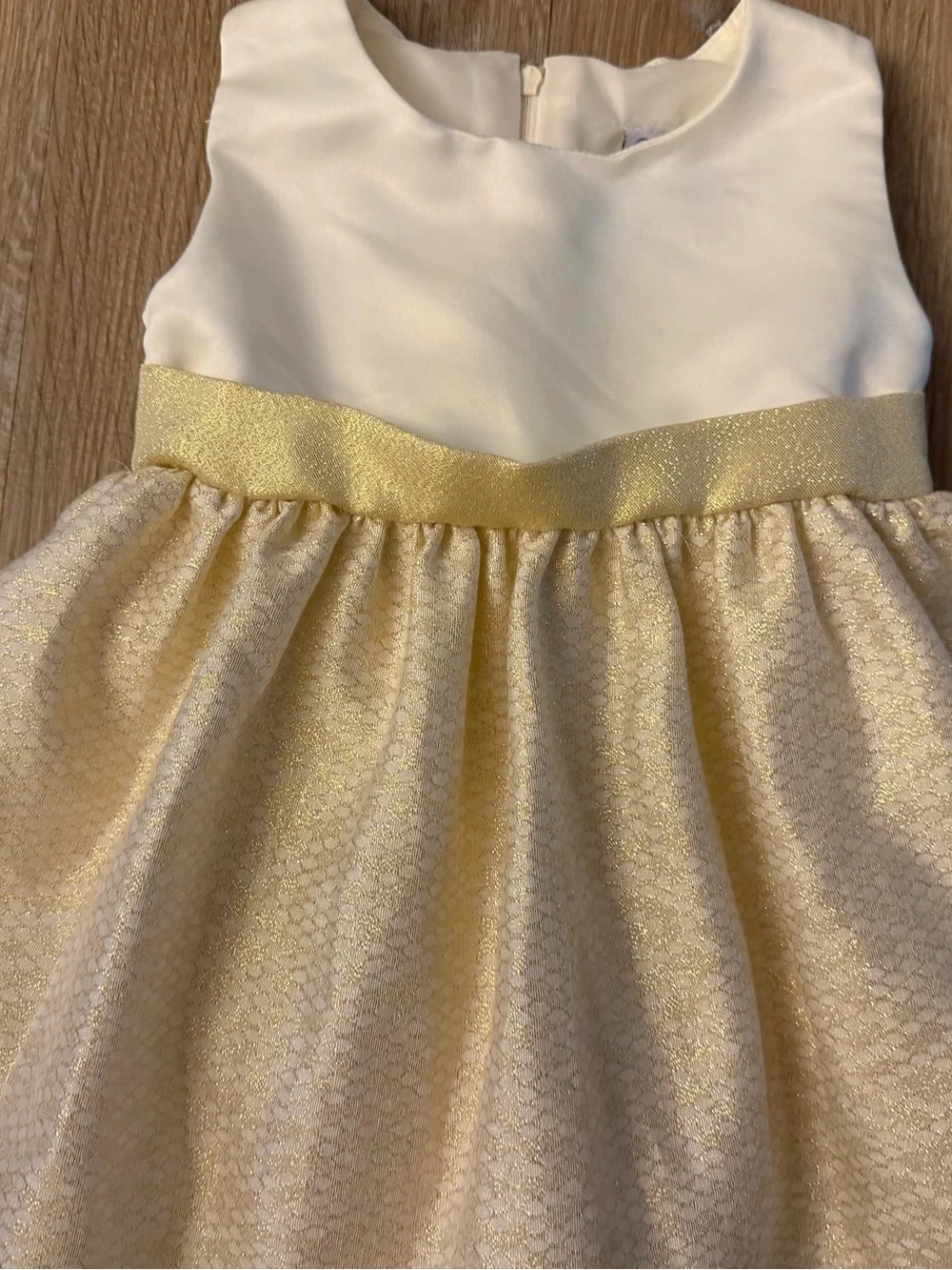 Mia Julianna Girl's Size 18 Months Gold & Cream Textured Party Dress